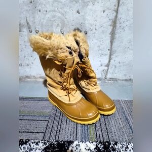 Vintage 80's Sorel Faux Fur Insulated Winter Boots